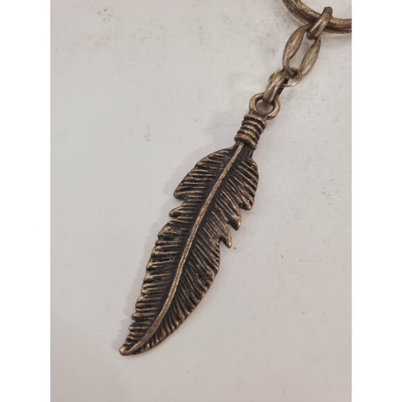 Feather Pendant Key Ring, Nature Pendant Key Ring, Feather Key Chain, Me… - Picture 2 of 7